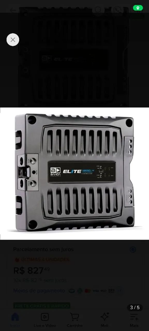 Módulo Amplificador Banda Elite 1.200Rms