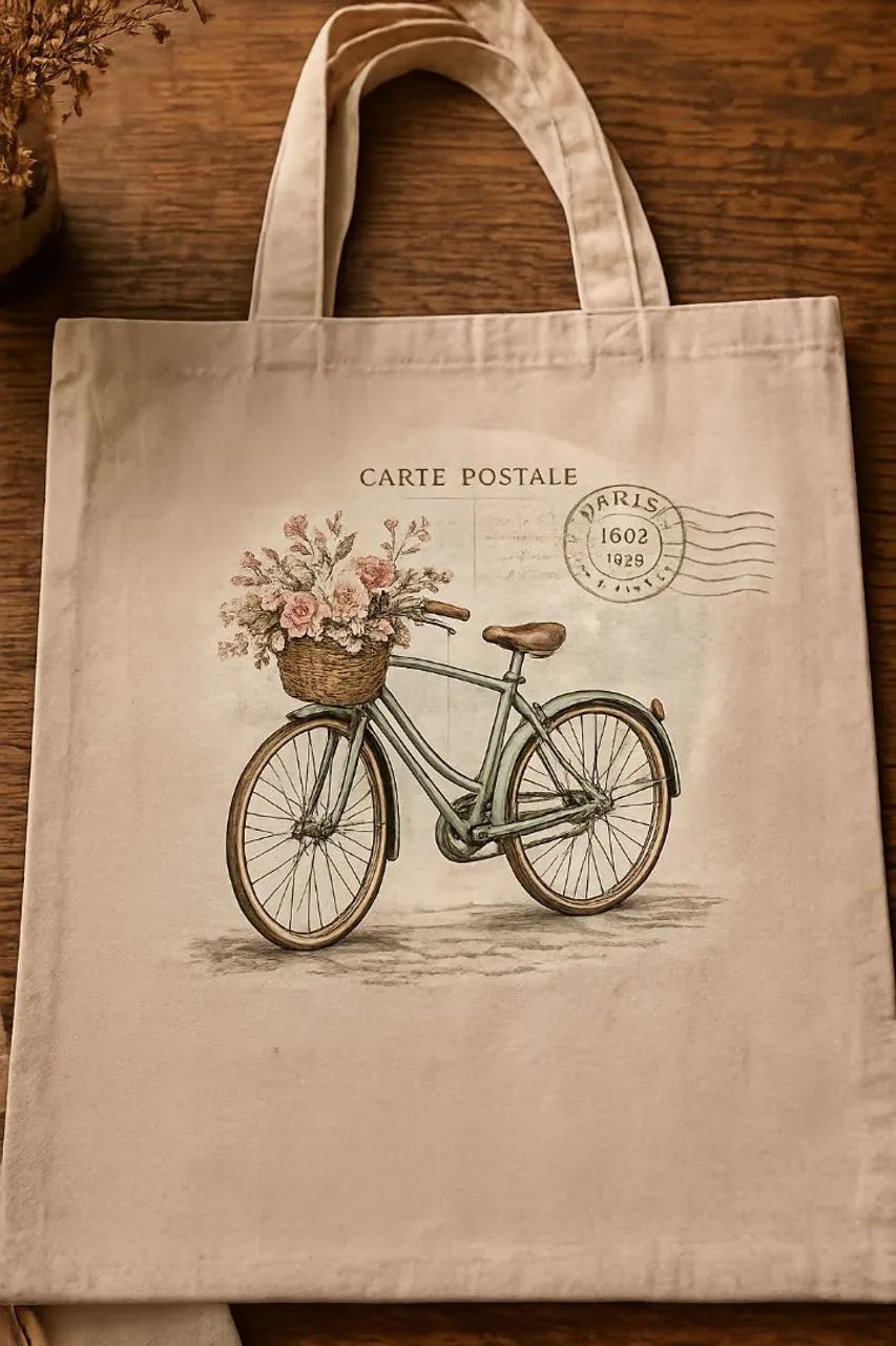 Ecobag de algodão cru com estampa vintage  - Foto 3