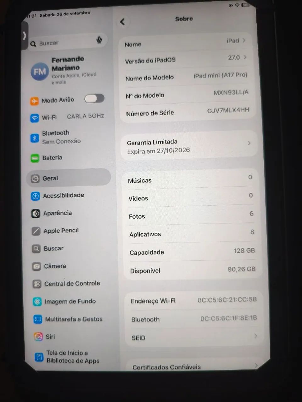 Vendo ou troco iPad a17 pro 