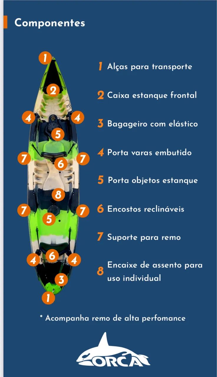 Caiaque duplo lontras completo - Foto 4