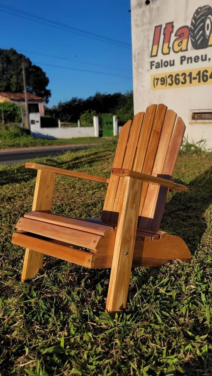 Cadeira Adirondack de Madeira - Artesanal, Confortável e Resistente - Foto 2