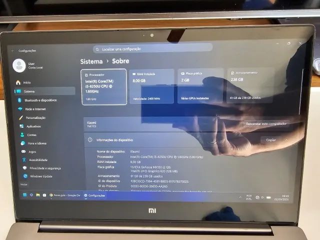 Notebook 13 polegadas  i3 256GB SSD NVME 8GB RAM 2GB VIDEO DEDICADO - Foto 5