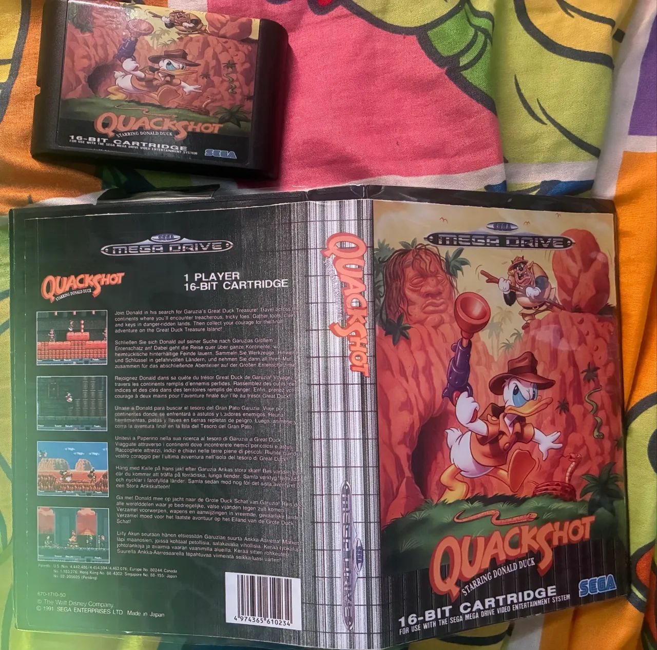 Quackshot mega drive na caixa 