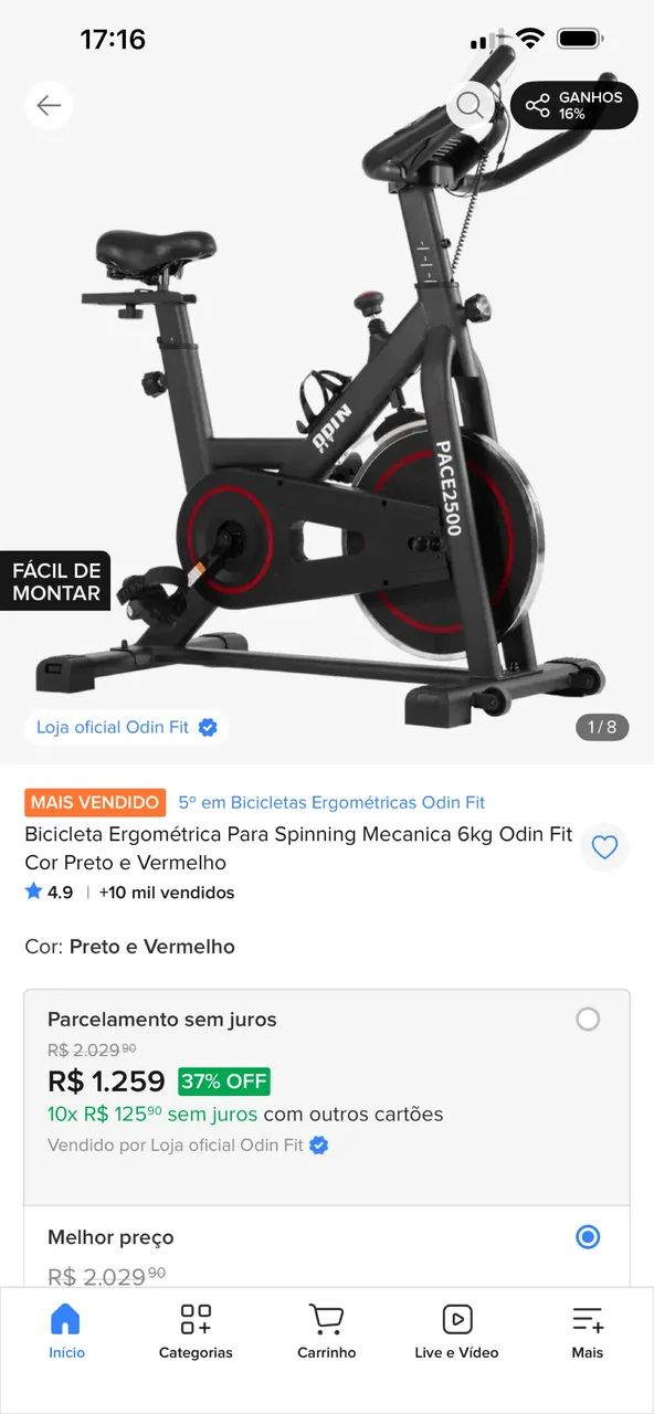 Bicicleta ergométrica spinning - NOVINHA - Foto 5