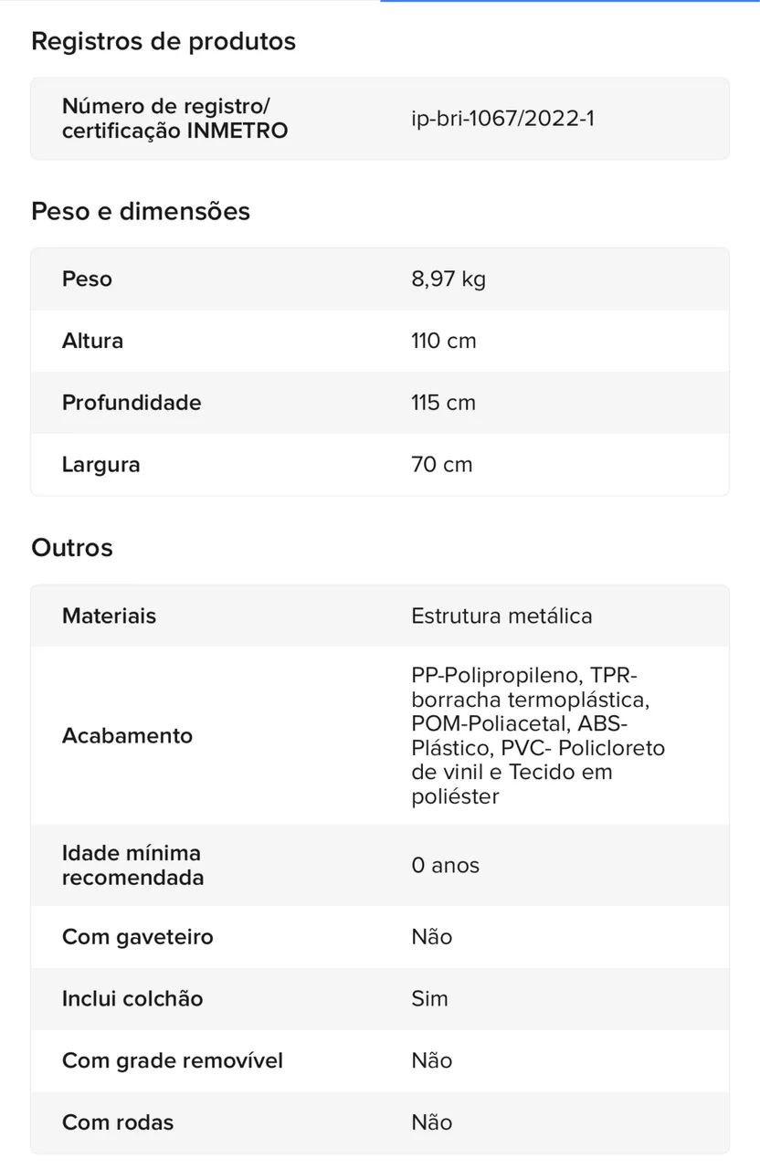 Berço Techno Bluetooth com balanço automático e música - Mastela - Foto 6
