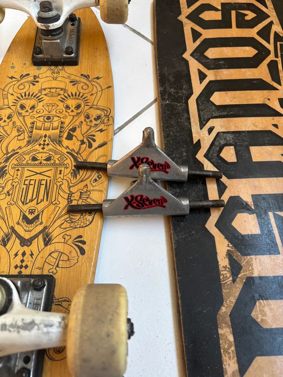 Skate longboard + mini cruiser em madeira CONJUNTO - Foto 3