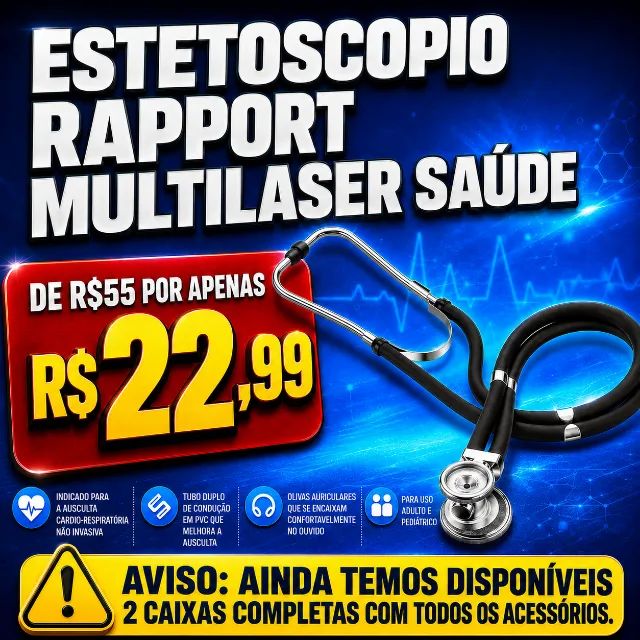 ESTETOSCÓPIO RAPPAPORT MULTILASER SAÚDE - Foto 2