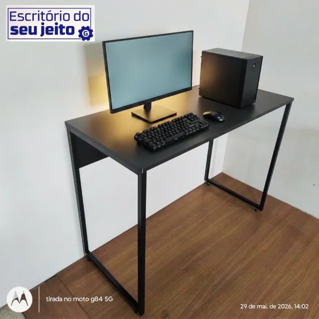 Mesa de Estudo Industrial 1m NOVA Escrivaninha Multiuso para Notebook Computador Birô