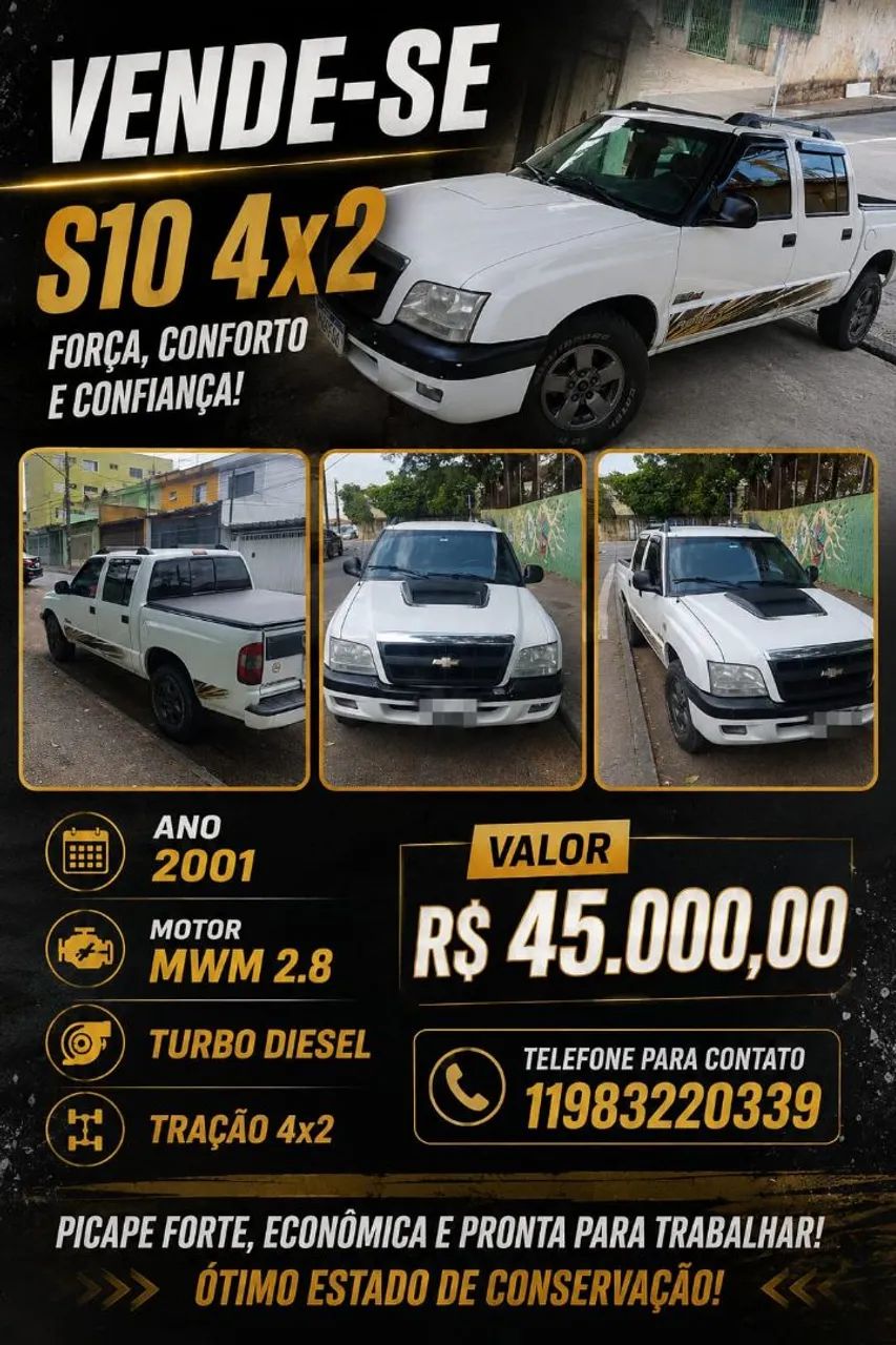 Chevrolet S10 Pick-up 2.8 4X2 Turbo Interc. Dies. 2001