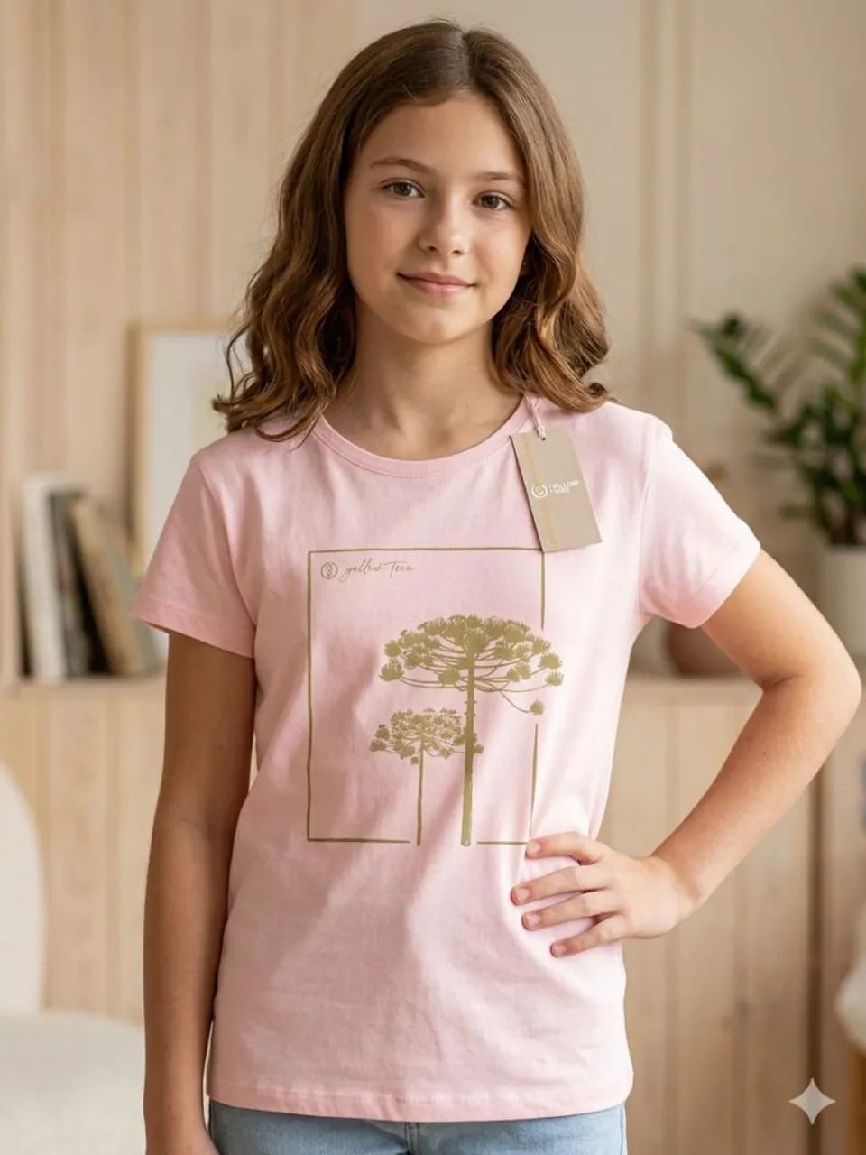 Camiseta baby look 100% algodão 