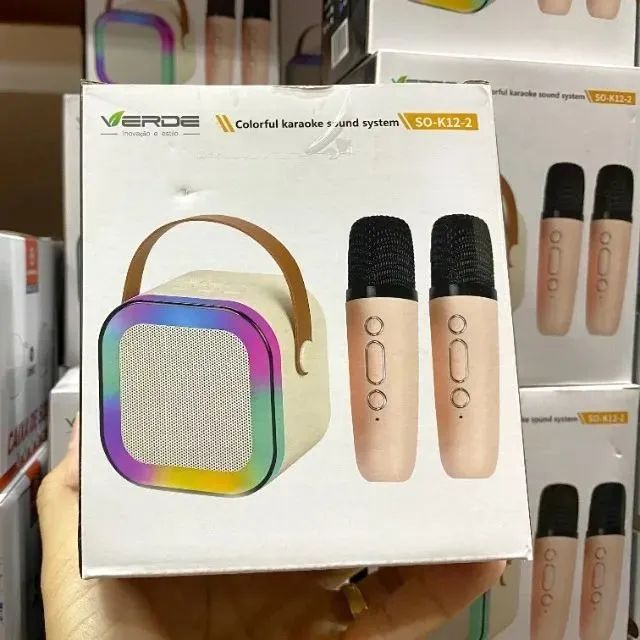 Caixa de Som Karaokê com 2 Microfones - Foto 5