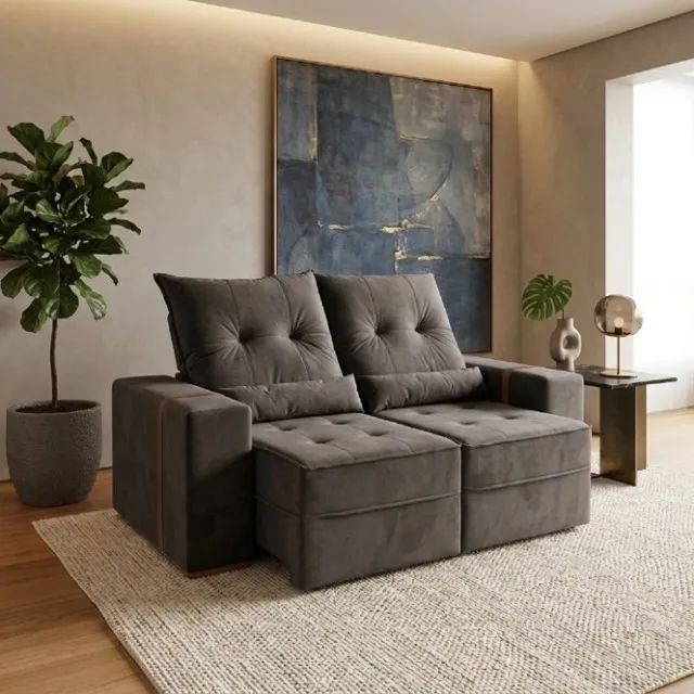 SOFÁ RETRÁTIL E RECLINÁVEL JUNIOR 1,80M. PRONTA ENTREGA. - Foto 3