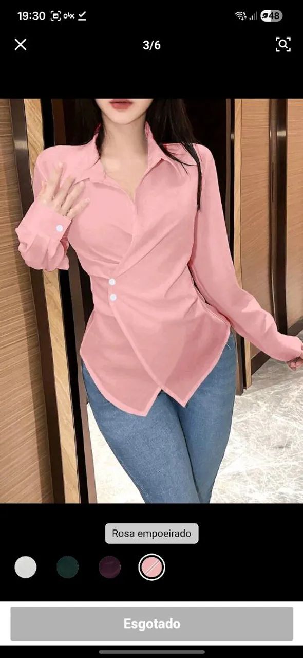 Camisa Feminina Rosa - Foto 4