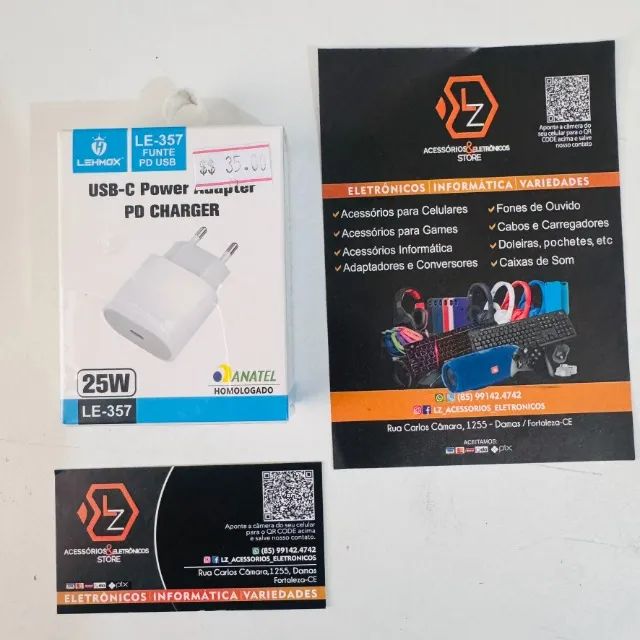 Carregador - Fonte USB-C 25W Lehmox