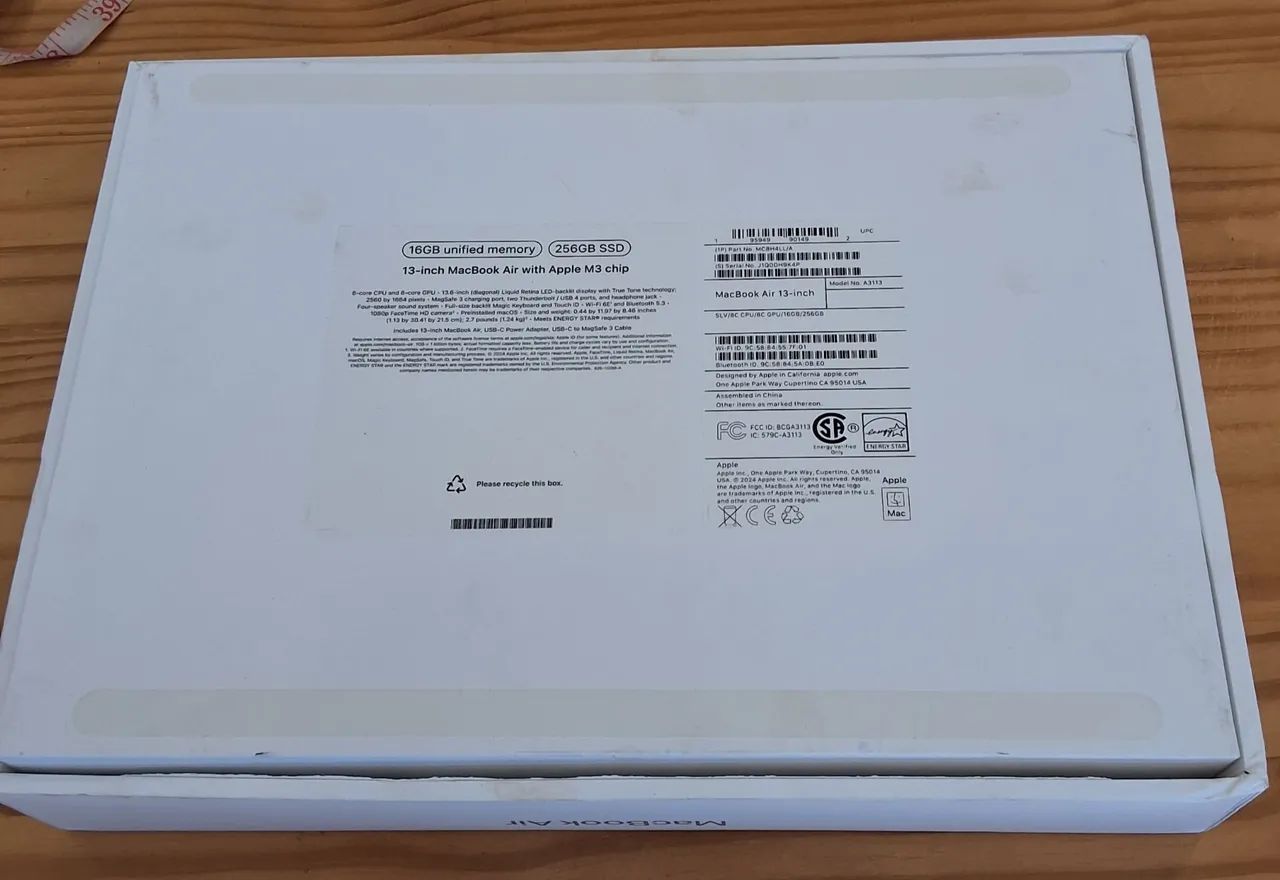 Caixa vazia de MacBook Air Apple 2024 13inch - Foto 2