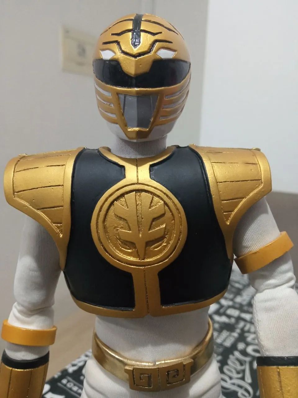 Power Rangers Branco Custom 30cm + Base - Foto 4