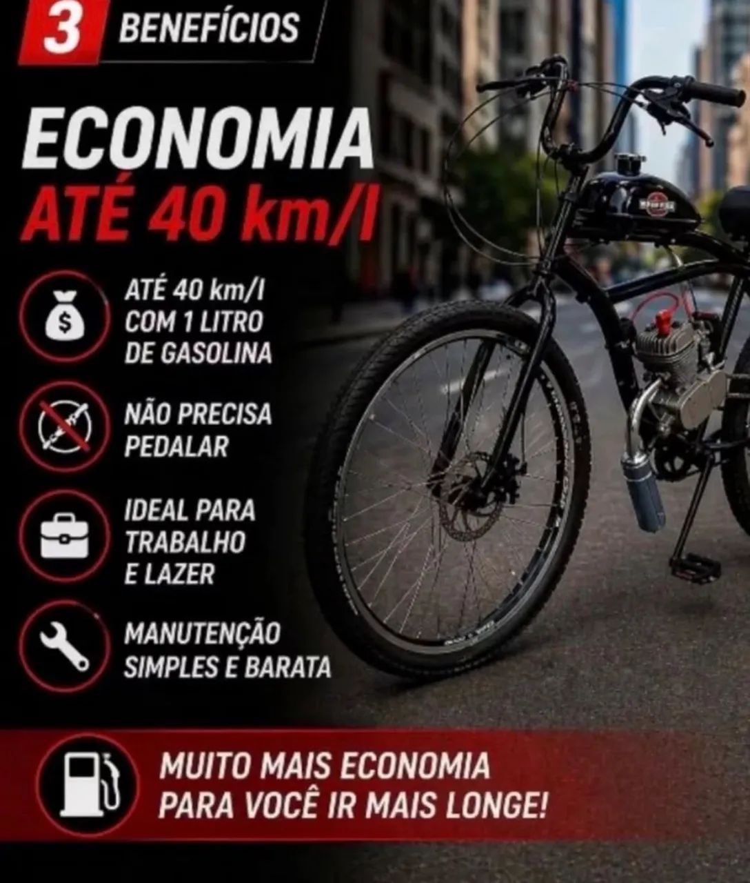 Bike Motorizada Spitfire 80cc NOVA - Foto 5