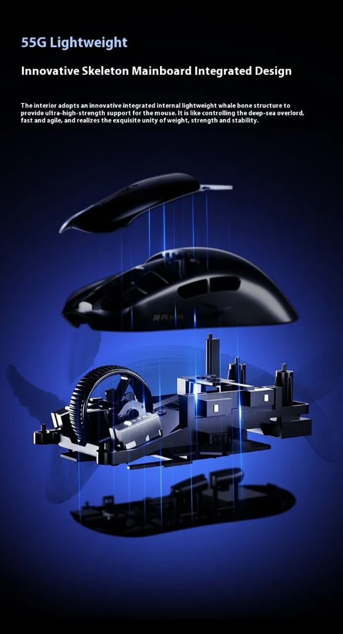 Mouse Gamer RAWM Leviathan V4 Wireless 8K Sensor PAW 3950 Branco - Foto 3