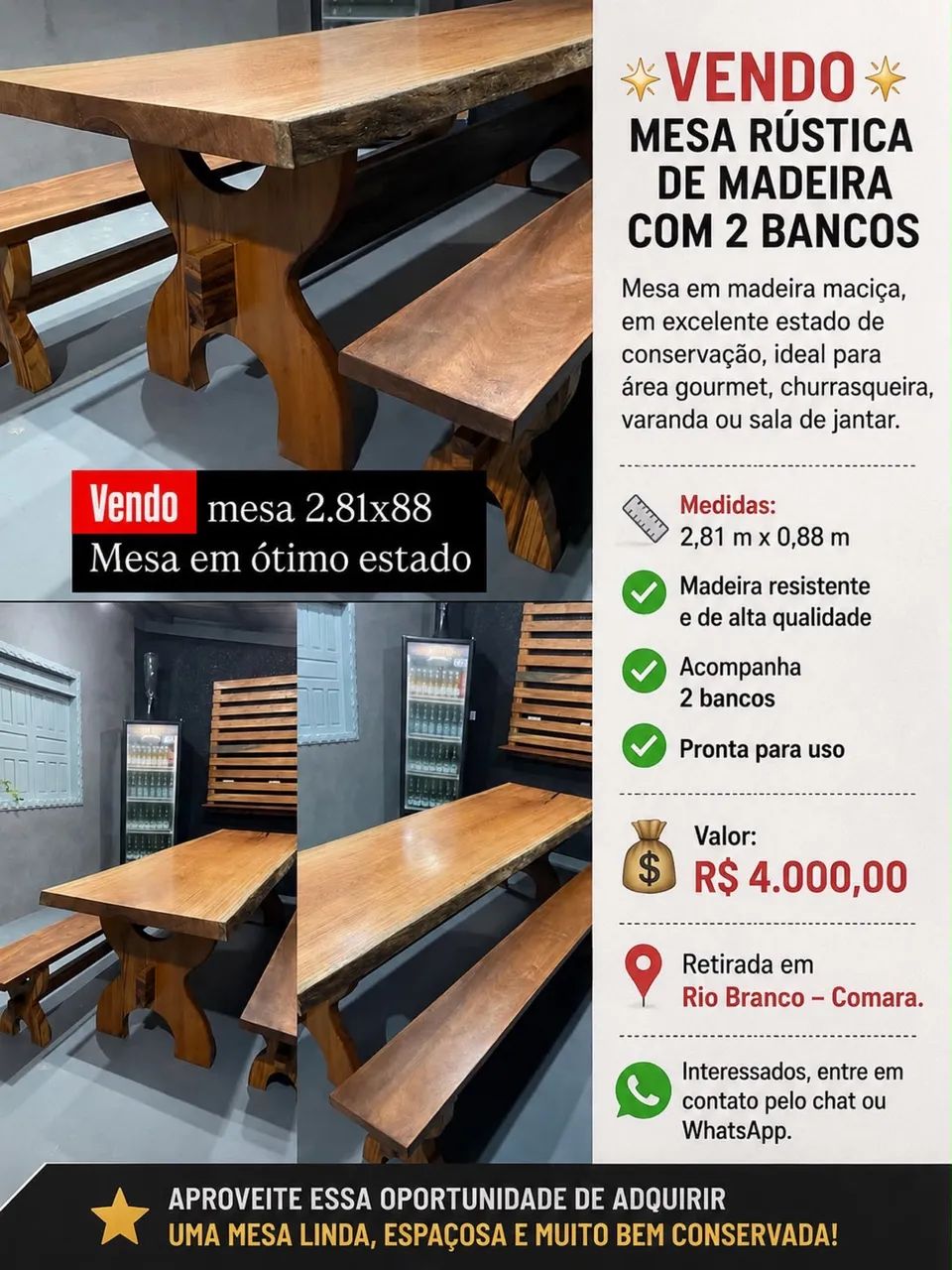 Mesa rústica 