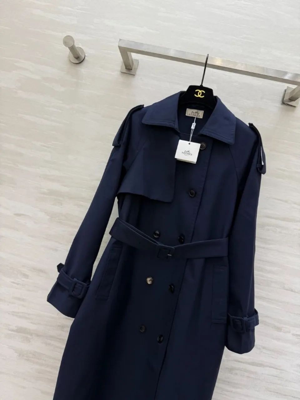 sobretudo hermes feminino azul marinho - Foto 5