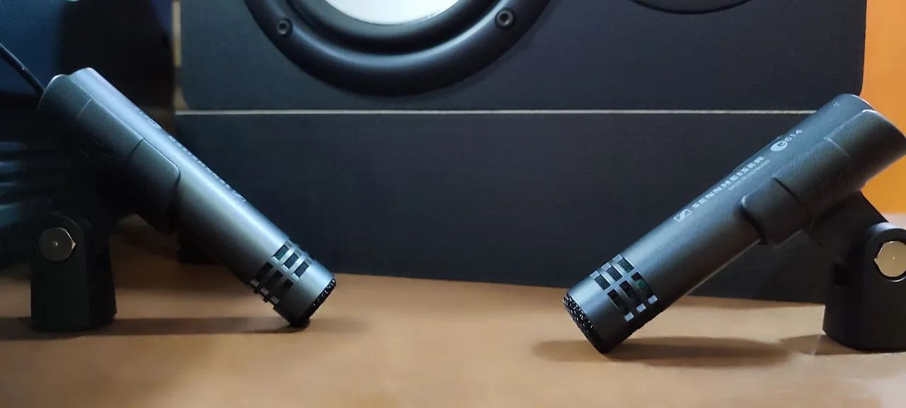 PAR DE MICROFONES  SENHEISER E 614 MUITO NOVO  - Foto 4