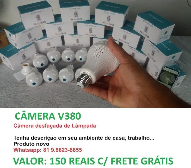 CÂMERA LÂMPADA V380 - Foto 2