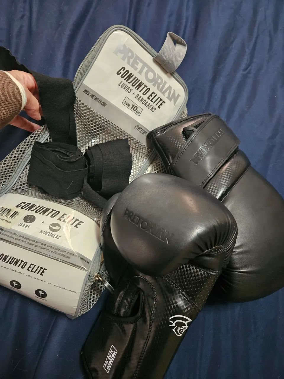 Luva de boxe/muay thai com bandagem - Foto 5