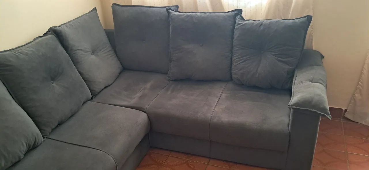 Sofá de canto 6 lugares cor cinza - Foto 2