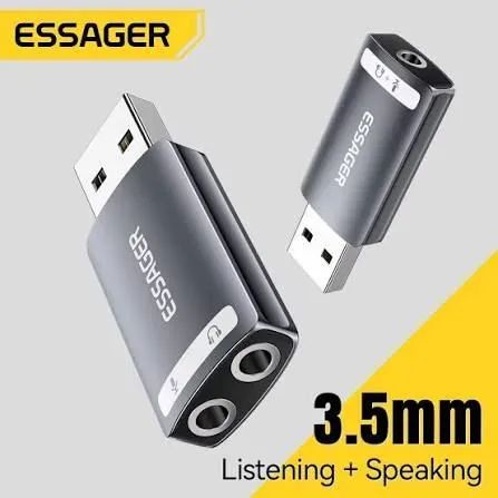 Placa de som usb 3.5mm estéreo [ Novo ]