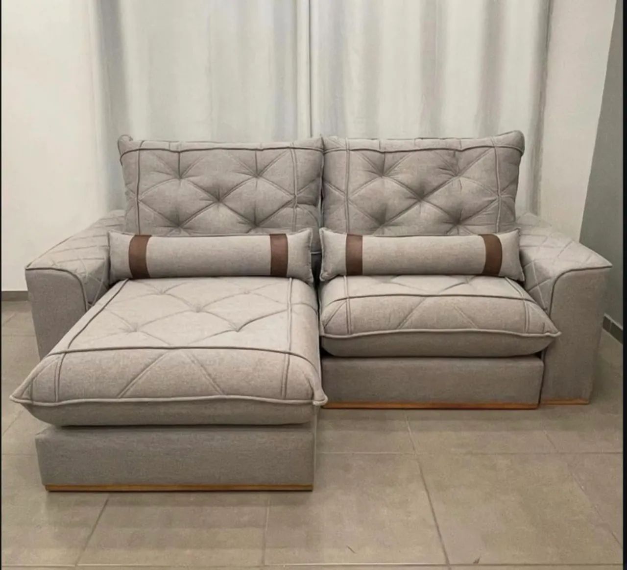 Sofá retrátil e reclinável Vicam 2,50m MOLAS ENSACADAS  - Foto 2