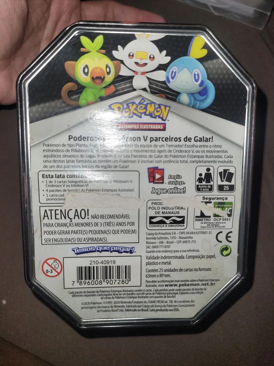 Lata contendo cartas pokemon - Foto 4