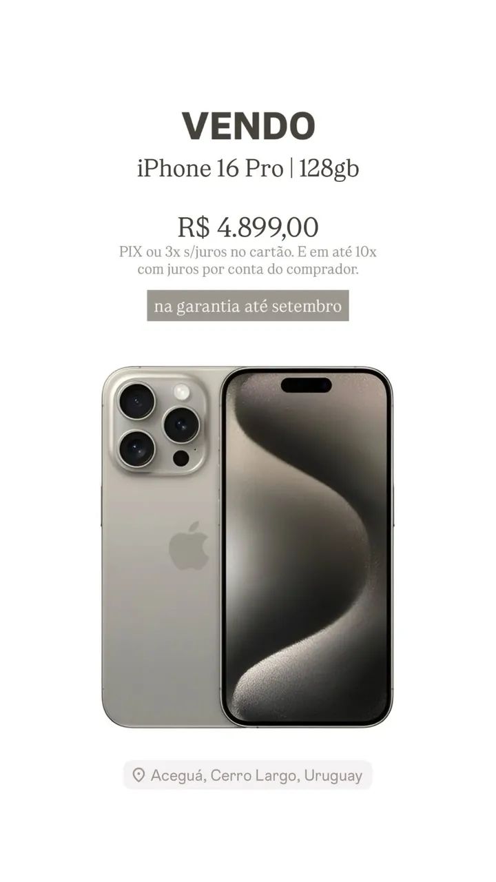 iPhone 16 Pro 128gb natural titanium - Foto 2