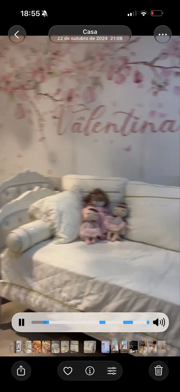 Quarto bebê provençal berço e cama da babá