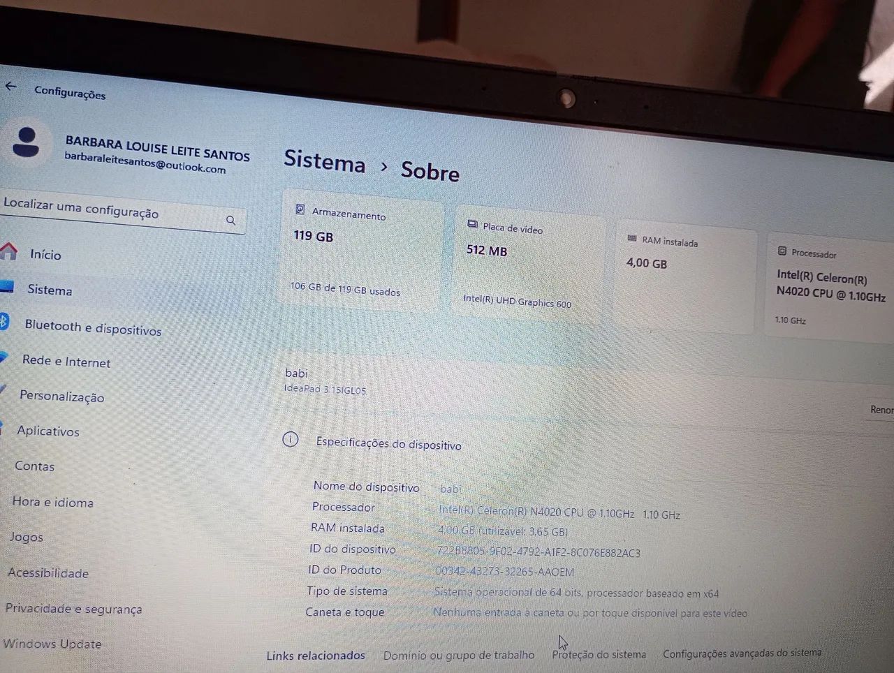 Notebook Lenovo intell celeron - Foto 4