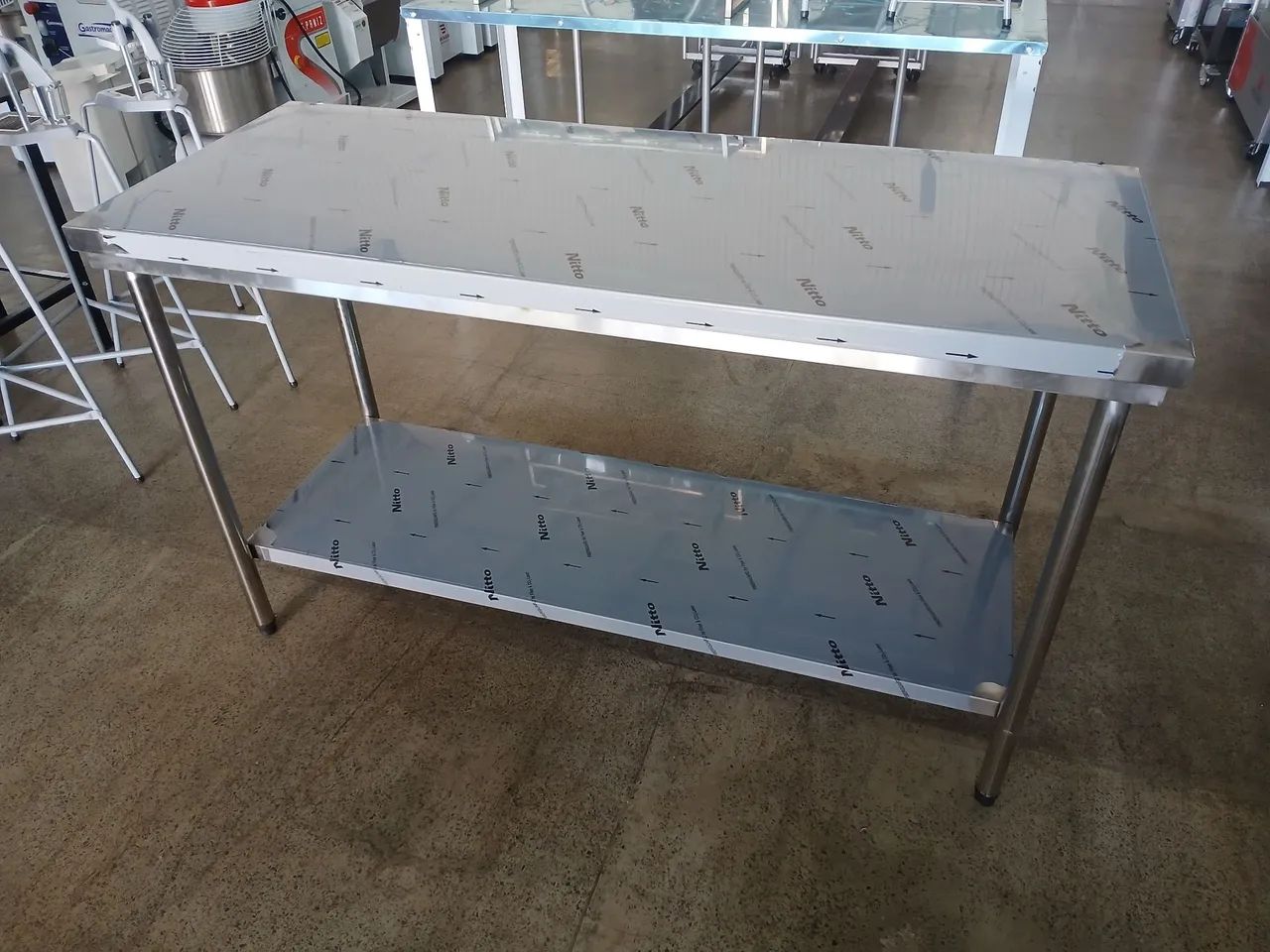Mesa Inox Reforçada 150x60 com Paneleiro  - Foto 2