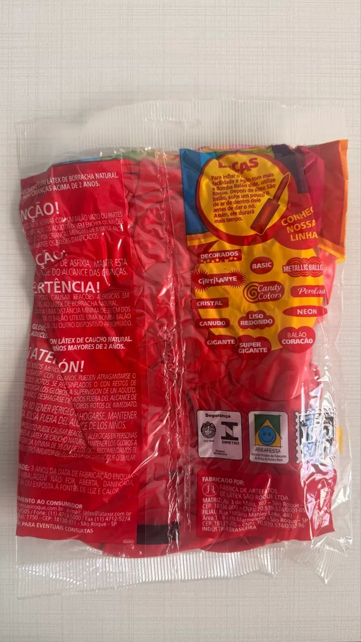 BALÃO SÃO ROQUE Nº 7 -  COR VERMELHO LISO - Foto 2