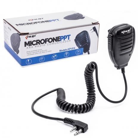 Microfone Para Rádio Comunicador Ht Baofeng Kenwood 2 Pinos Knup KP-914