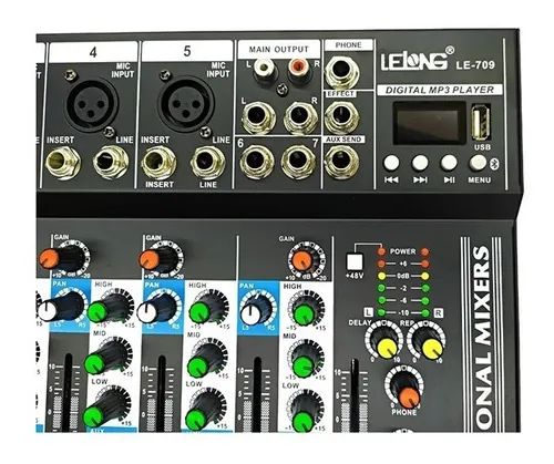 MESA DE SOM 7 CANAIS COM USB E BLUETOOTH LELONG LE-709  - Foto 2
