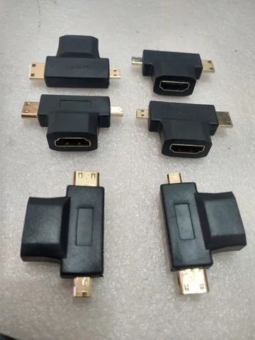 adaptador Hdmi para mini hdmi e micro hdmi 3 em 1