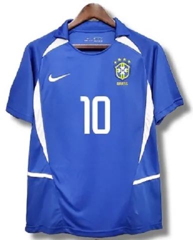 Camisa Brasil Azul Copa 2002 Retrô Rivaldo 10 - Roupas - Jacarecanga,  Fortaleza 1205032092