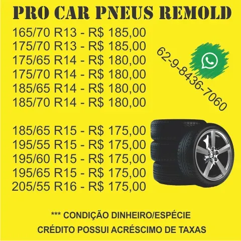 Pneus remold bom bonito e barato Carros vans e utilit rios