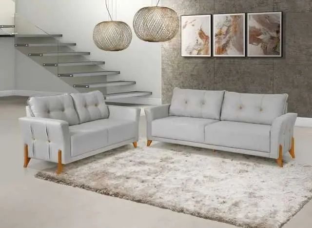 Conjunto Sofá 2,00 e 1,70 m Linho Premium Super Lindo Fazemos Entrega