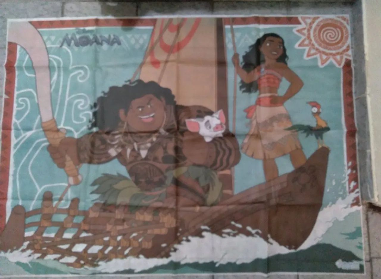 Painel de festas da Moana e do unicórnio 