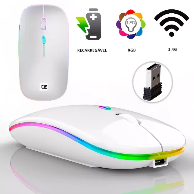 MOUSE SEM FIO COM LED