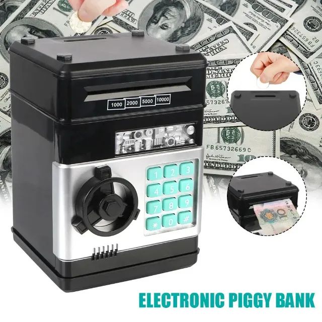 Cofrinho Eletrônico Mini Cofre Automático Moedas Caixa Poupança - Foto 4