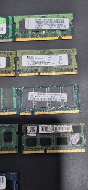 Lote de Mémorias de notebook (Leia a descrição)
