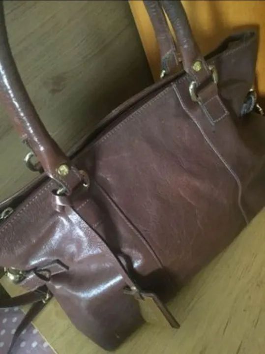 Bolsa Santa Lolla 100% Couro Legítimo Marrom - Foto 2