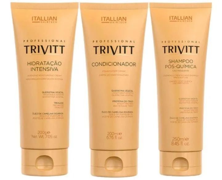 Kit Trivitt Hidratação Intensiva, Condicionador e Shampoo Pós-Química