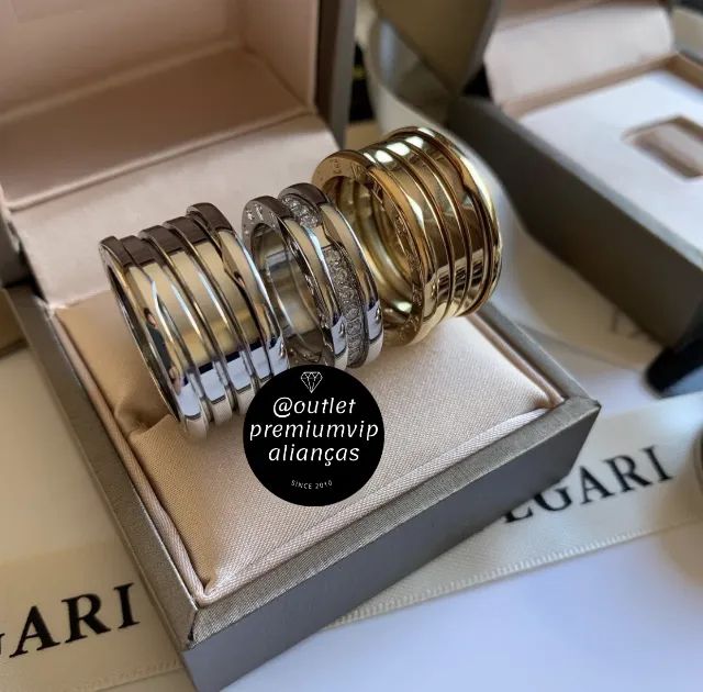 aliança bvlgari anel com 20 milesimos de ouro 18k
