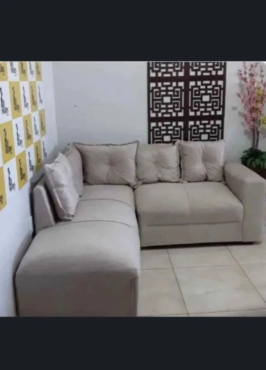 Sofá de Canto Novo Bege 